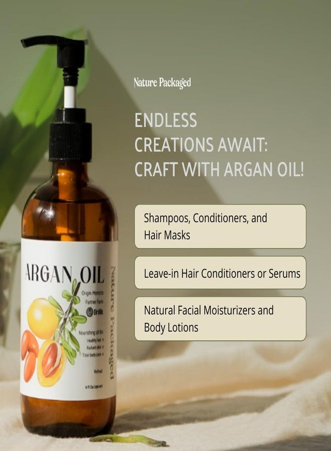 Nature Packaged Argan Oil for Hair Growth Oil 8oz (Aceite de Argan) - 100% Pure Cold Pressed Moroccan Oil with Pump - Suitable for Colored & Damaged Hair - Argan Oil for Face, Body Oils, Nail & Scalp - Image 5